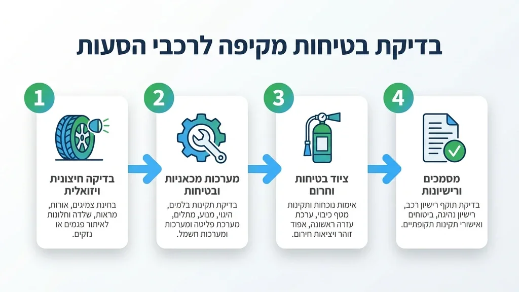 קצין בטיחות בודק רכב הסעות תלמידים